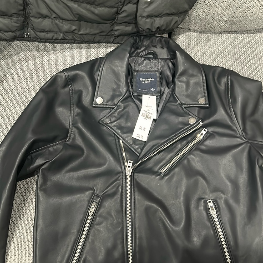 Men’s vegan leather jacket brand new w tags size Large from Abercrombie & Fitch